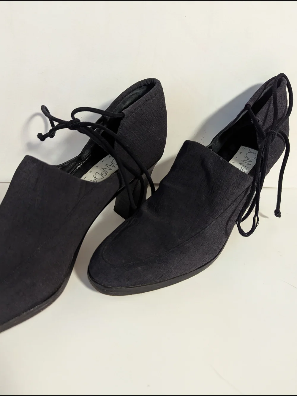 Joan & David Black Lace-Up Block Heel Pumps